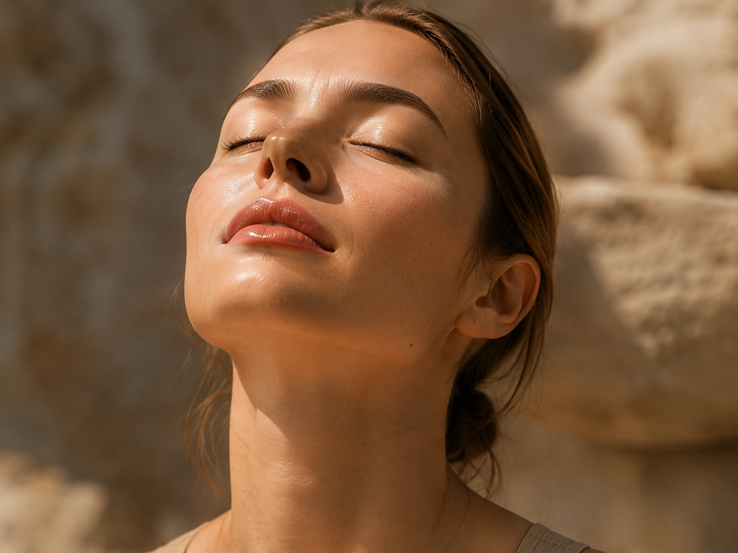 Woman enjoying restorative sunlight